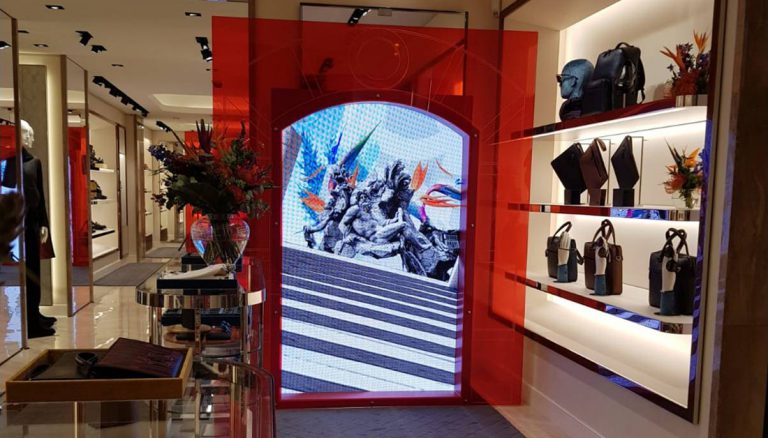 ledwall in store ferragamo