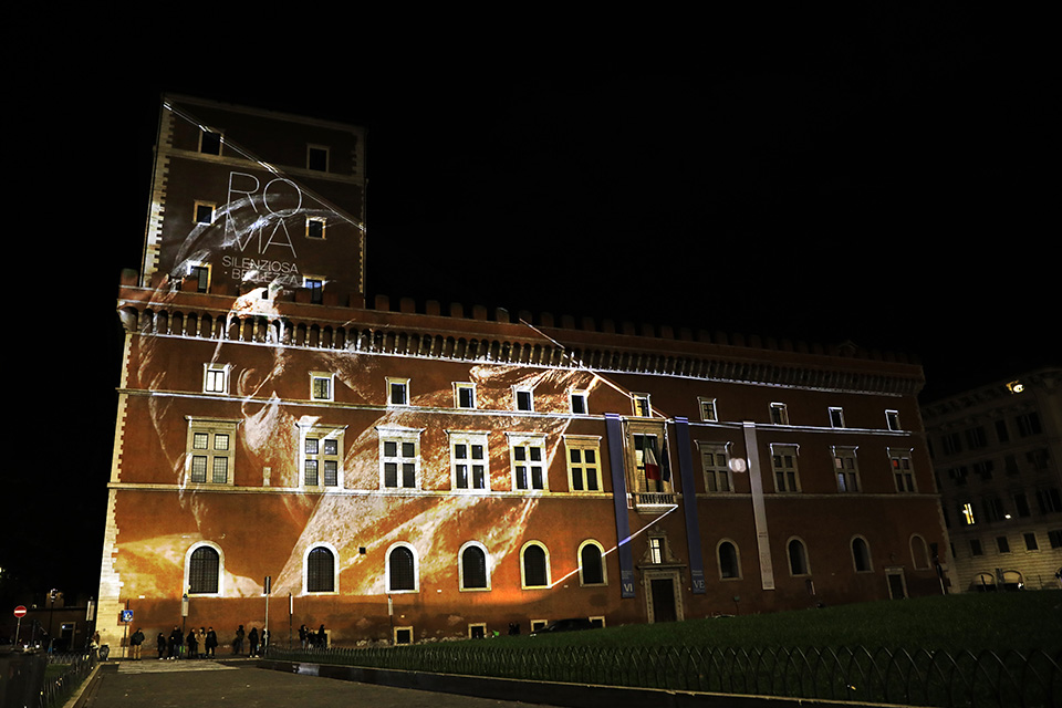 videomapping palazzo venezia