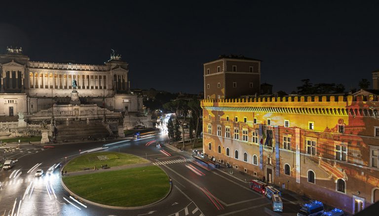 videomapping palazzo venezia